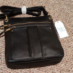 Black Crossbody Bag with Gold Details - NWT